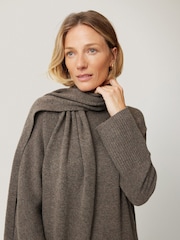 Jigsaw Brown Soft Wool Scarf Jumper Dress - Image 2 of 7