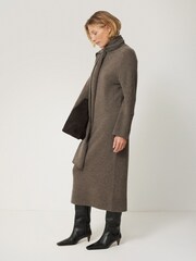 Jigsaw Brown Soft Wool Scarf Jumper Dress - Image 3 of 7