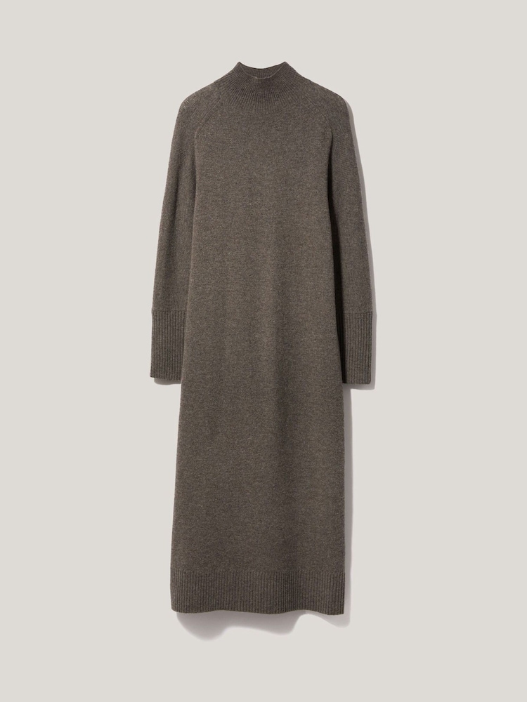 Jigsaw Brown Soft Wool Scarf Jumper Dress - Image 7 of 7
