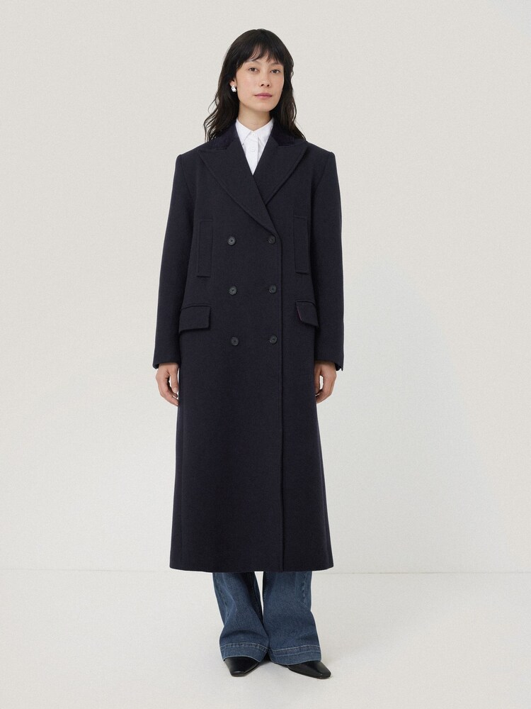 Jigsaw Blue Wool Double Breasted Overcoat - Image 1 of 7