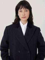 Jigsaw Blue Wool Double Breasted Overcoat - Image 2 of 7