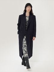 Jigsaw Blue Wool Double Breasted Overcoat - Image 3 of 7