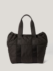 Jigsaw Brown Nylon Quilted Drawstring Tote Bag - Image 4 of 6