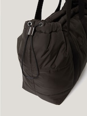 Jigsaw Brown Nylon Quilted Drawstring Tote Bag - Image 6 of 6