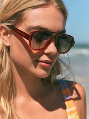 Rockett St George Brown Ombre Aviator Sunglasses - Image 4 of 8