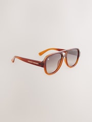 Rockett St George Brown Ombre Aviator Sunglasses - Image 5 of 8