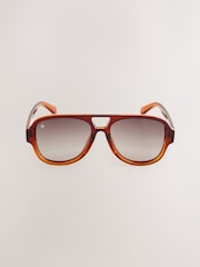 Rockett St George Brown Ombre Aviator Sunglasses - Image 6 of 8