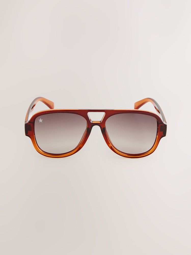 Rockett St George Brown Ombre Aviator Sunglasses - Image 6 of 8