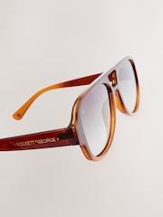 Rockett St George Brown Ombre Aviator Sunglasses - Image 7 of 8
