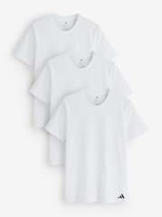 adidas White Active Core Cotton Crew Neck Tshirt 3 pack - Image 1 of 4