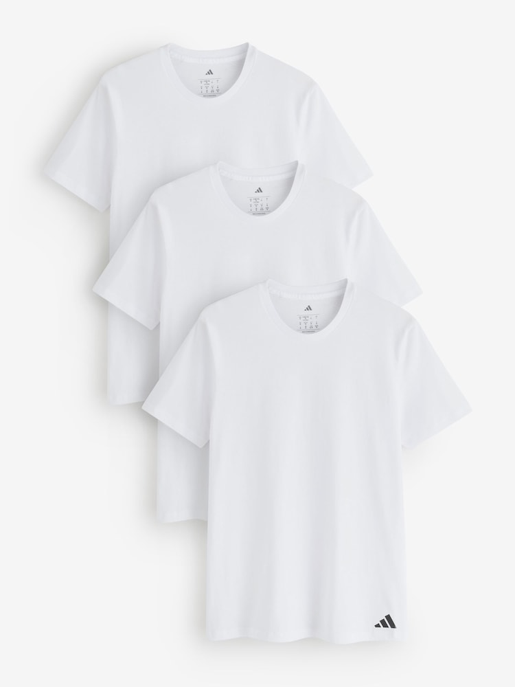 adidas White Active Core Cotton Crew Neck Tshirt 3 pack - Image 1 of 4