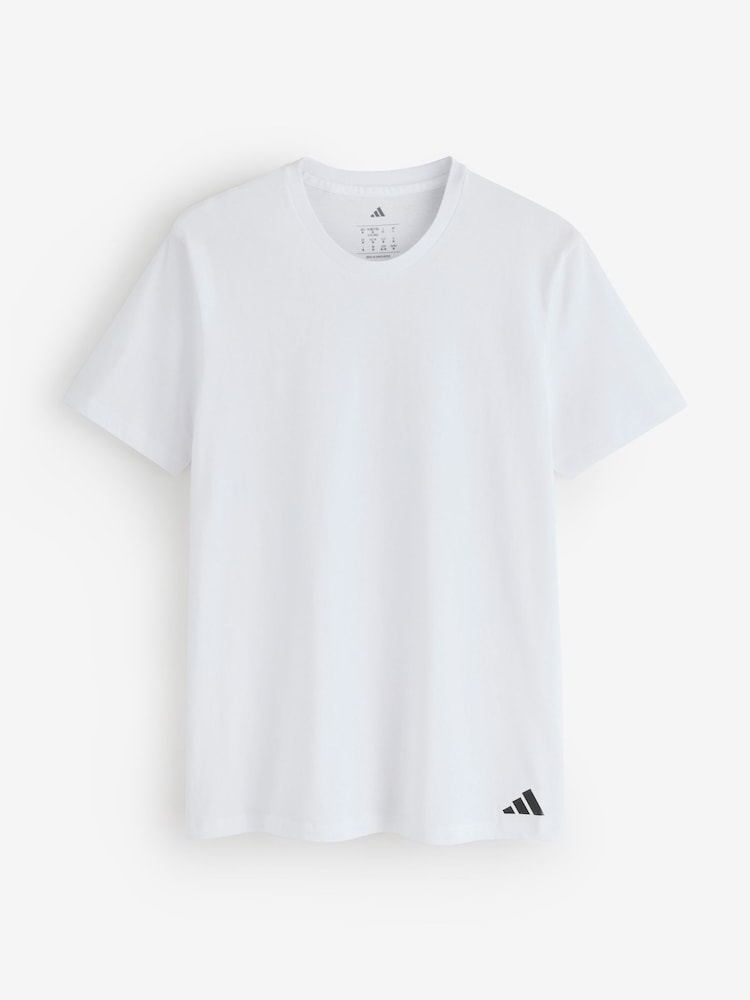 adidas White Active Core Cotton Crew Neck Tshirt 3 pack - Image 2 of 4