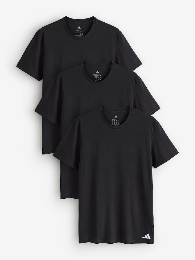 adidas Black Active Core Cotton Crew Neck Tshirt 3 pack - Image 1 of 4
