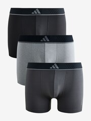adidas Black/Grey Active Mirco Flex Co Trunks 3 pack - Image 1 of 4