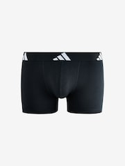 adidas Black/White Active Flex Cotton Trunks 3 pack - Image 4 of 4