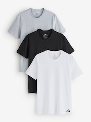 adidas Black/Grey Active Core Cotton Crew Neck Tshirt 3 Pack - Image 1 of 4