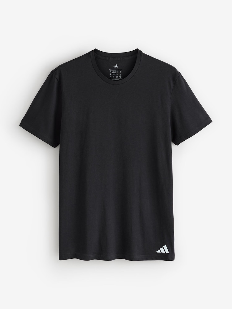 adidas Black/Grey Active Core Cotton Crew Neck Tshirt 3 Pack - Image 4 of 4