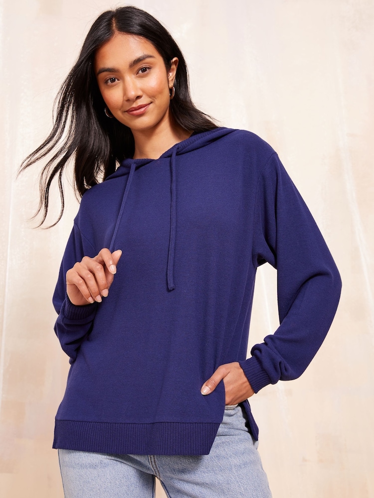Friends Like These Navy Long Sleeve Cosy Hoodie - Image 1 of 4