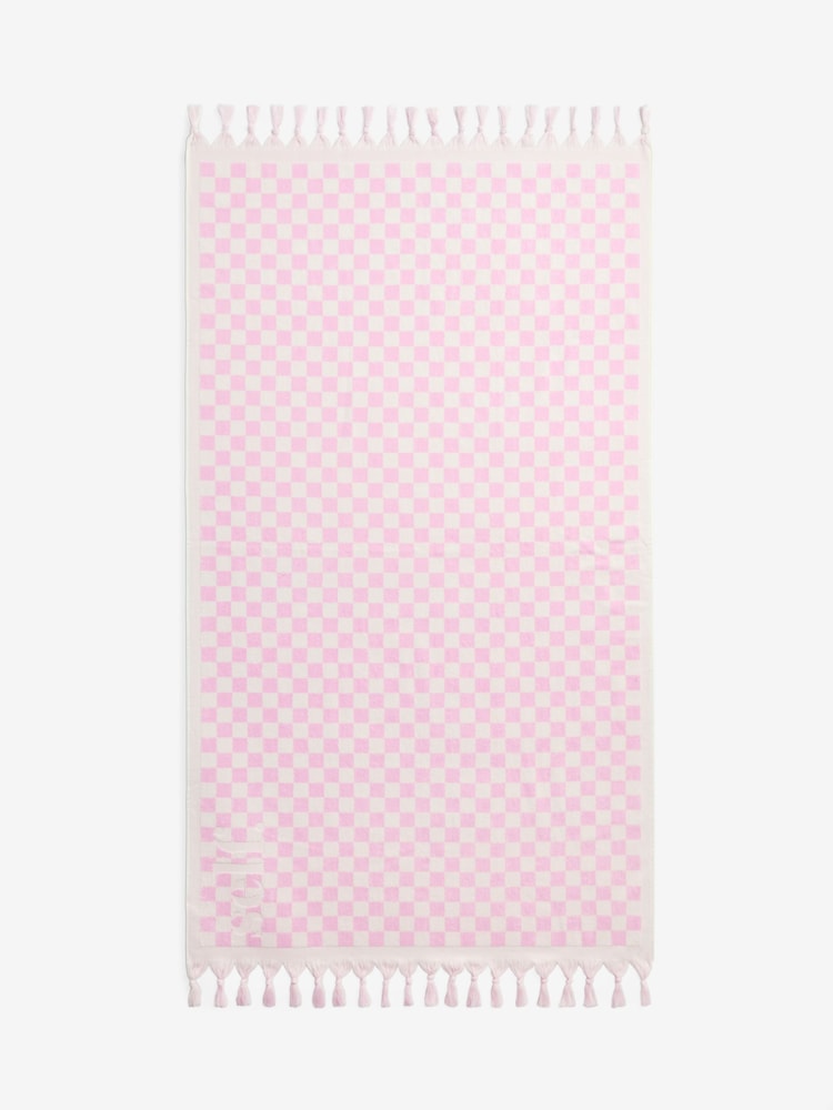 soi-même. Serviette de plage à damier 100% coton - Image 5 of 6