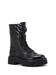 Kurt Geiger London Kensington Cuff Lace-Up Black Boots - Image 3 of 5