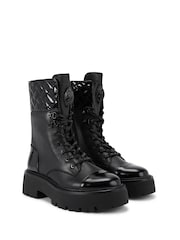 Kurt Geiger London Kensington Cuff Lace-Up Black Boots - Image 4 of 5