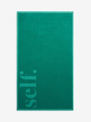 self. Green Logo Beach Towel 100% Cotton - Image 3 of 4