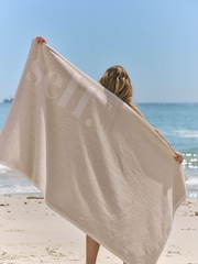 soi-même. Serviette de plage à logo 100% coton - Image 1 de 5