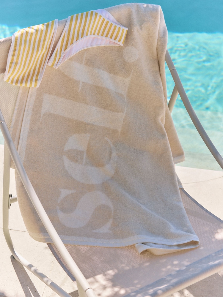 soi-même. Serviette de plage à logo 100% coton - Image 2 de 5
