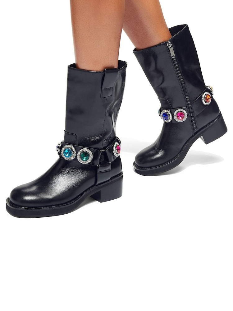 Kurt Geiger London Black Octavia Calf Pull On Boots - Image 1 of 5 Kurt Geiger London Black Octavia Calf Pull On Boots - Image 1 of 5