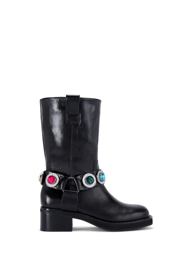 Kurt Geiger London Black Octavia Calf Pull On Boots - Image 2 of 5