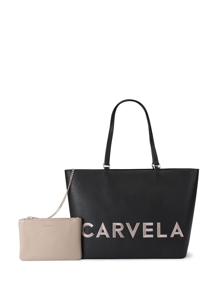 Carvela Frame Winged Shopper Black Bag - Image 1 of 1 Carvela Frame Winged Shopper Black Bag - Image 1 of 1