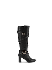Kurt Geiger London Mayfair Strappy Knee Black Boots - Image 2 of 5