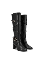 Kurt Geiger London Mayfair Strappy Knee Black Boots - Image 3 of 5