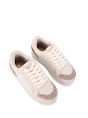 KG Kurt Geiger Cream Lighter Borg Trainers - Image 3 of 5