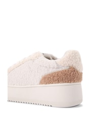 KG Kurt Geiger Cream Lighter Borg Trainers - Image 4 of 5