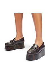 Kurt Geiger London Mayfair Flatform Brown Loafers - Image 1 of 5