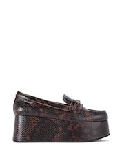 Kurt Geiger London Mayfair Flatform Brown Loafers - Image 3 of 5