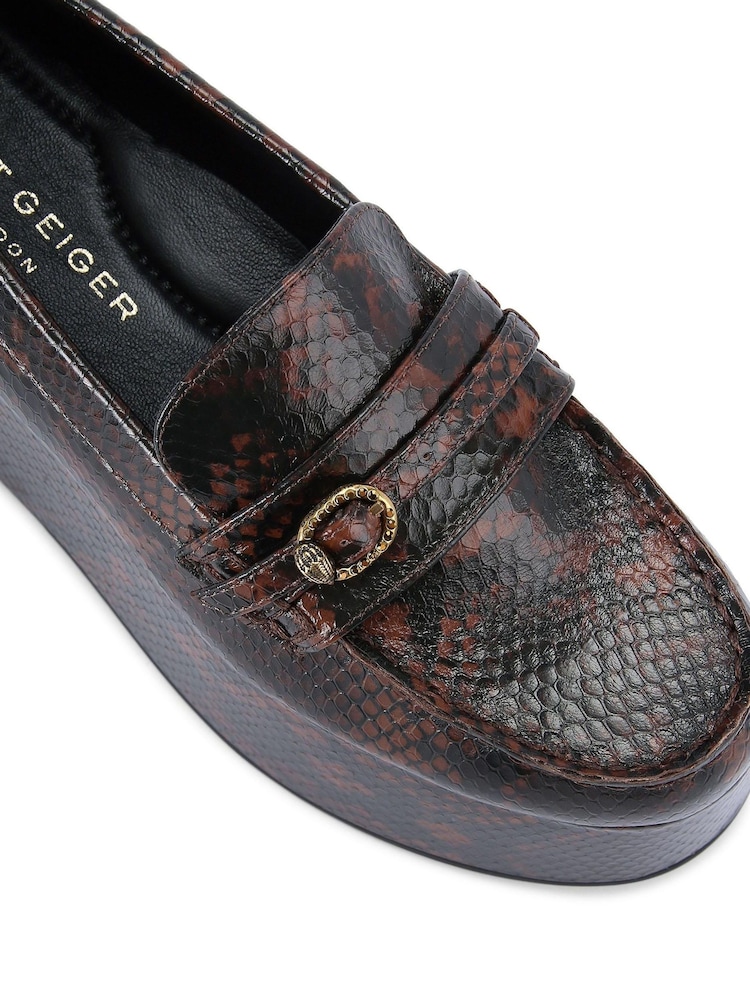Kurt Geiger London Mayfair Flatform Brown Loafers - Image 5 of 5