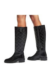 Kurt Geiger London Kensington Quilt High Leg Black Boots - Image 1 of 5