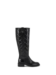 Kurt Geiger London Kensington Quilt High Leg Black Boots - Image 2 of 5