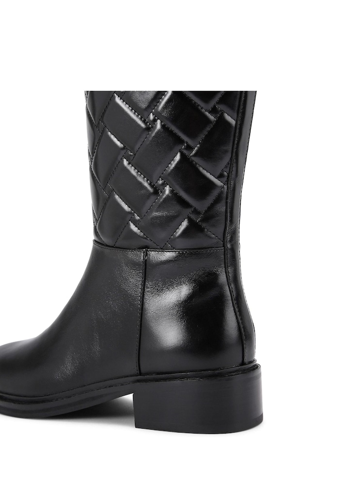 Kurt Geiger London Kensington Quilt High Leg Black Boots - Image 5 of 5