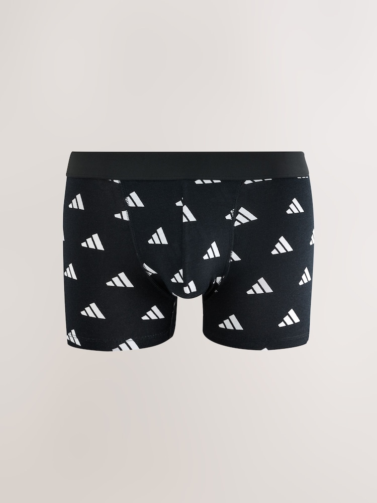 adidas Black/Navy Active Flex Cotton Trunks 3 pack - Image 2 of 4