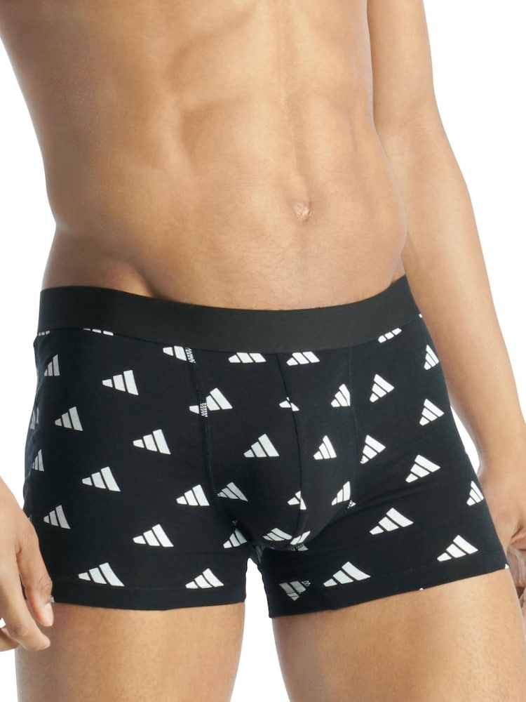 adidas Black/Navy Active Flex Cotton Trunks 3 pack - Image 2 of 9 adidas Black/Navy Active Flex Cotton Trunks 3 pack - Image 2 of 9