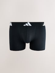 adidas Black/Navy Active Flex Cotton Trunks 3 pack - Image 3 of 4