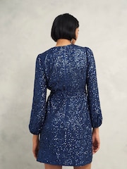 Hobbs Blue Bette Sequin Dress - Image 2 of 4