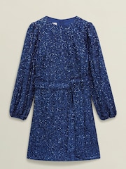 Hobbs Blue Bette Sequin Dress - Image 4 of 4