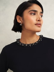 Hobbs Black Oakley Beaded Jumper - Image 3 of 4