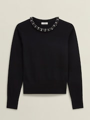 Hobbs Black Oakley Beaded Jumper - Image 4 of 4