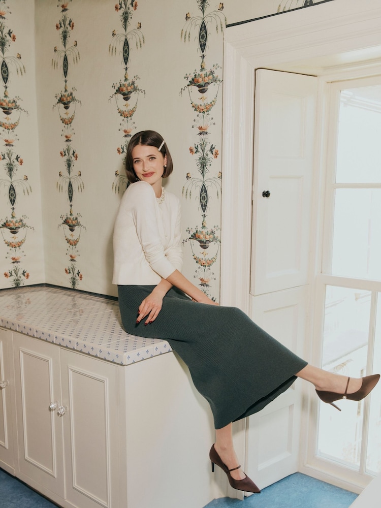 Hobbs Cream Oakley Beaded Cardigan - Image 2 of 6