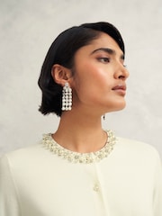 Hobbs Cream Oakley Beaded Cardigan - Image 5 of 6